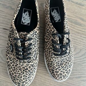Vans Leopard Print Sneakers with Black and White Accents
